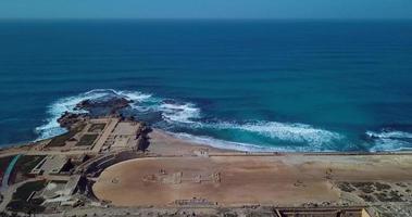 Caesarea National Park in Israel, Aerial view video