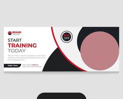 Gym Social media cover or marketing Banner Design vector