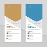 Creative modern Corporate rack card or Business dl flyer template vector