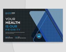 medical healthcare web banner template and any video thumbnail design vector