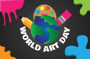 world art day celebration template vector