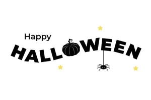 Happy Halloween text. Vector illustration of letters on white background. Holiday title design.