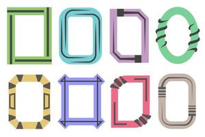 Colorful modern frames design. Flat colorful borders, abstract shapes. Empty space for your image, picture and text. vector