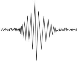 Seismogram. Recording earthquake shock activity. seismograph data. Sketch. Zigzag line. Sound wave. vector