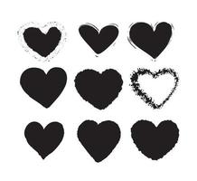 Vector set black color heart silhouette suitable for social networks