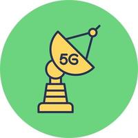 5g satélite plato vector icono