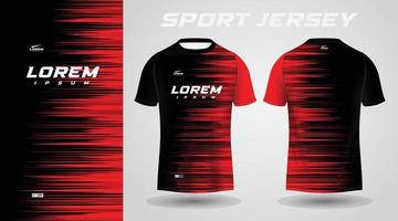 black red soccer football sport jersey template design for sportswear. Football t-shirt mockup. vector