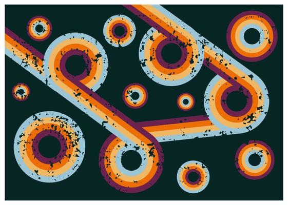 Vintage Backgrounds from the 1970s, Retro Colors, Stripes Patterns