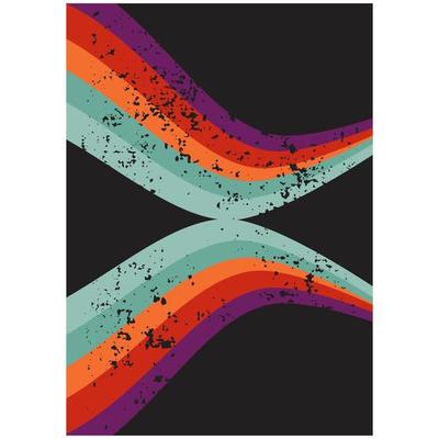 Retro background - abstract lines - 80s style. 1970s Color Pattern, Wavy Background. Retro vintage 70s style stripes background poster lines.