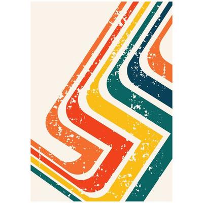 Retro lines 70s. 1970s Background Grunge Texture Pattern, Vintage Color Stripes. shapes design graphic 1970s retro background.