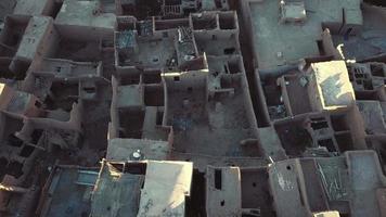 Aerial view of the authentic ancient Taghit in the Sahara Desert, Algeria video