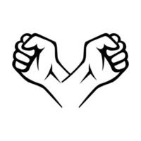 hand fist cross symbol vector design