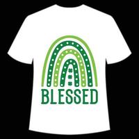 blessed St. Patrick's Day Shirt Print Template, Lucky Charms, Irish, everyone has a little luck Typography Design vector