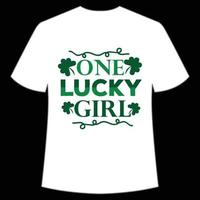 one lucky girl St. Patrick's Day Shirt Print Template, Lucky Charms, Irish, everyone has a little luck Typography Design vector