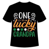 one lucky grandpa St. Patrick's Day Shirt Print Template, Lucky Charms, Irish, everyone has a little luck Typography Design vector