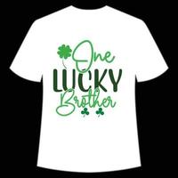 one lucky brother St. Patrick's Day Shirt Print Template, Lucky Charms, Irish, everyone has a little luck Typography Design vector