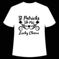 St Patrick's little miss lucky Charm Shirt Print Template, Lucky Charms, Irish, everyone has a little luck Typography Design vector