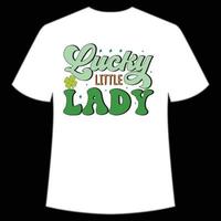 lucky little lady St. Patrick's Day Shirt Print Template, Lucky Charms, Irish, everyone has a little luck Typography Design vector