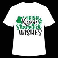 Irish kisses Shamrock wishes St Patrick's Day Shirt Print Template, Lucky Charms, Irish, everyone has a little luck Typography Design vector