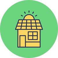 Solar House Vector Icon