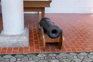 Historical weapons at Aceh museum in Banda Aceh Indonesia. old cannon photo