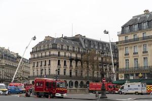 PARIS, FRANCE - NOVEMBER 20 2021 - Big fire near Opera Garnier photo