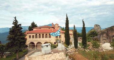 Aerial View Of The Mountains And Meteora Monasteries In Greece video