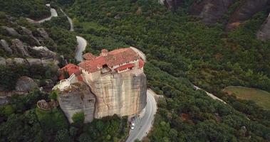 Aerial View Of The Mountains And Meteora Monasteries In Greece video