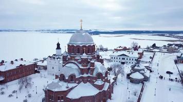 vista aérea de la isla de sviyazhsk, vistas de rusia video