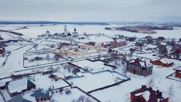 vista aérea de la isla de sviyazhsk, vistas de rusia video