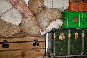 old luggages close-up photo