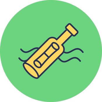mensaje en un botella vector icono