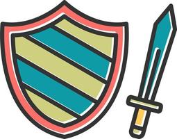 Sword Shield Vector Icon