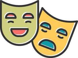 icono de vector de máscaras de teatro