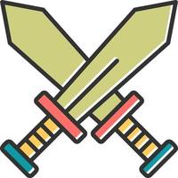 Cross Batle Sword Vector Icon