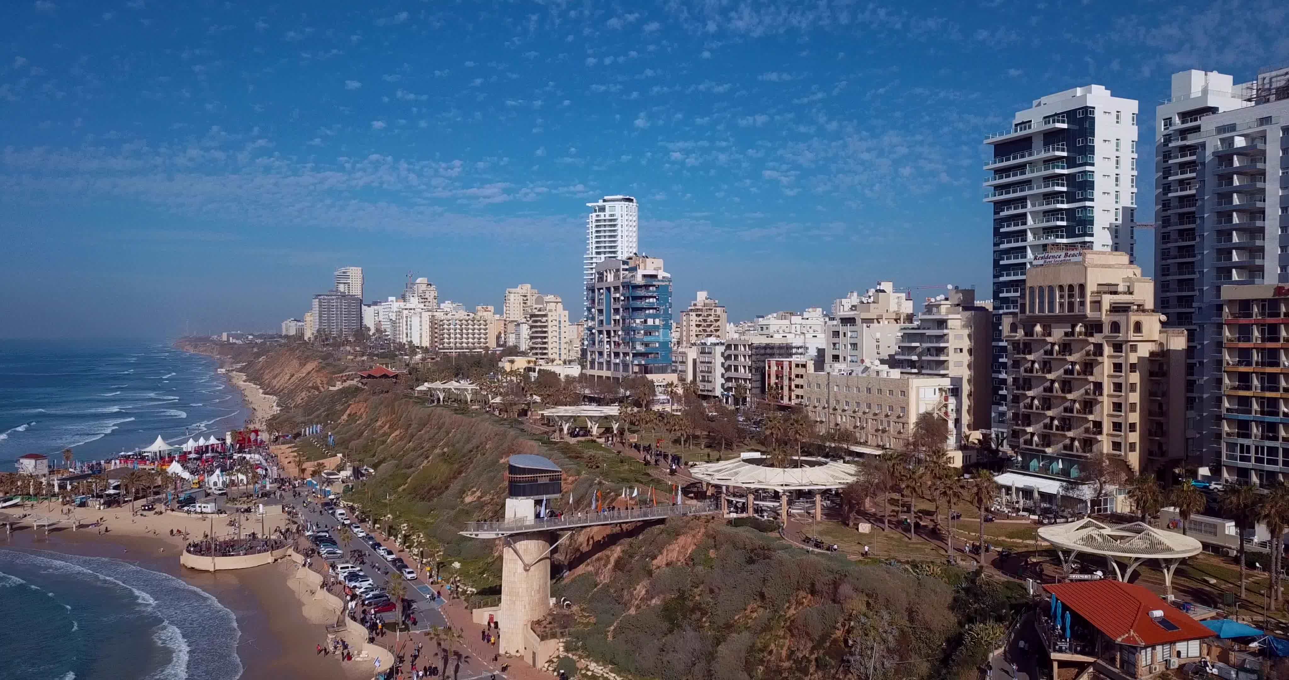 Aerial view of the coast and the city of Netanya in Israel 20306566