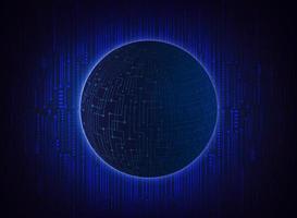 Modern Holographic Globe on Technology Background vector