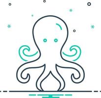 mix icon for octopus vector