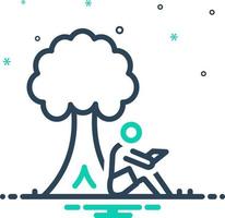 mix icon for read under tree vector