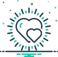 mix icon for heart vector