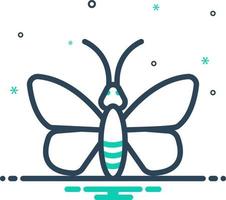 icono de mezcla para mariposa vector