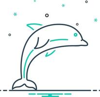 icono de mezcla para delfines vector