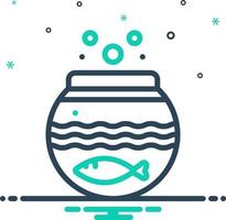 mix icon for fish inside the bowl vector