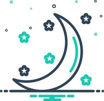 icono de mezcla para la luna vector