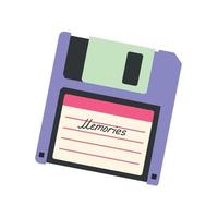 Floppy Disk Vector Illustration 80s 90s Flat Design