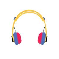 Headphones vector color icon. Flat headphone icon. Flat design vector illustration concept for web banner, web and mobile, infographics. Headphone graphic icon. Vector icon isolated on white backgroun