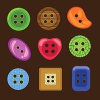 Set of colorful buttons on dark background illustration vector
