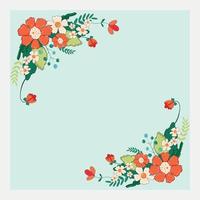 Floral greeting card template vector