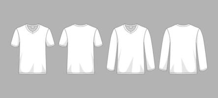 White Outline Tshirt Mock Up Template vector