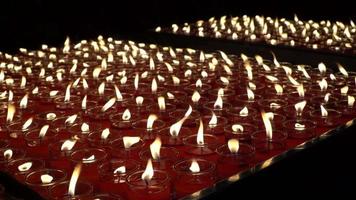 Red candles and flames in a Chinese shrine. video